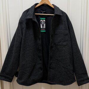 Banana Republic Men's Bonded Shirt Jacket Size XL Black Relax Fit Midweight NEW
